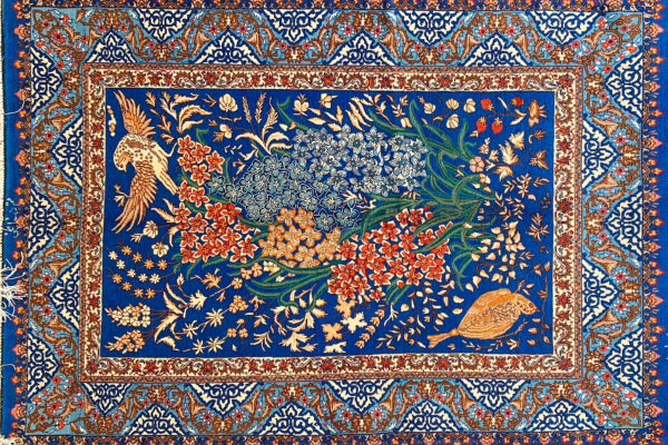 Flower and Bird Blue Dokhanchi